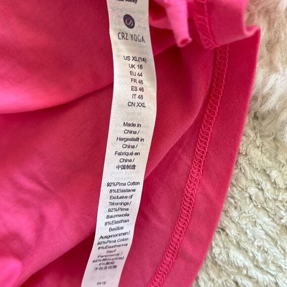 CRZ YOGA Pima Cotton Short Sleeve Casual T-shirt Top, Pink, XL, nwot - Picture 7 of 7